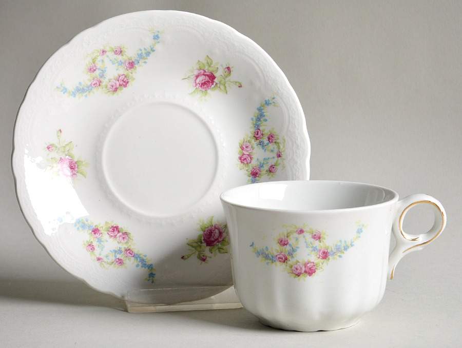 The Bergen Rose Flat Cup & Saucer Set by Johnson Brothers-1