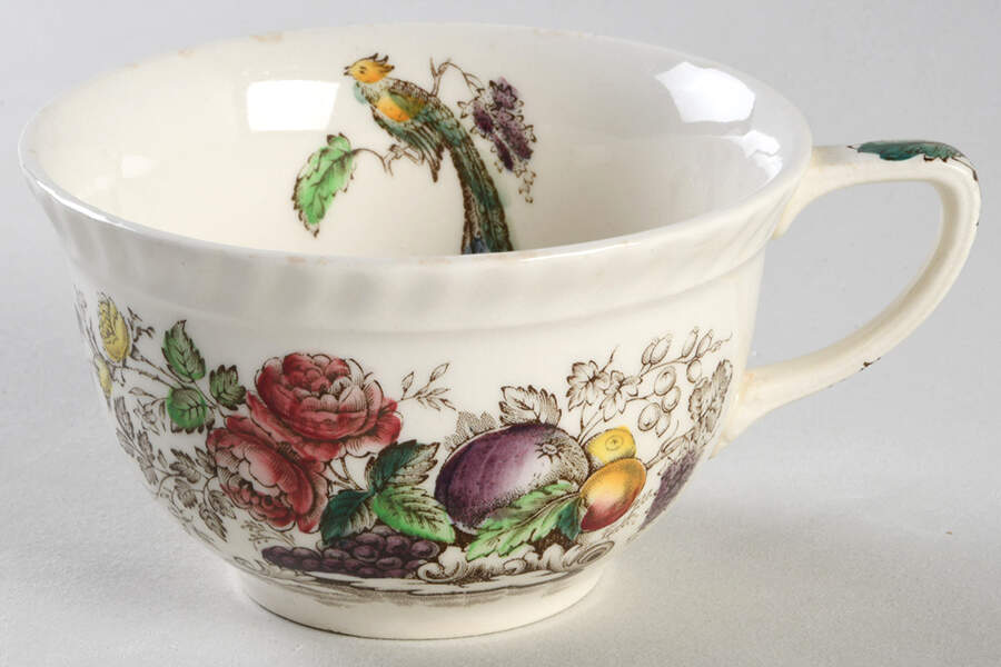 Bird of Paradise Brown Multicolor Flat Cup by Johnson Brothers-1