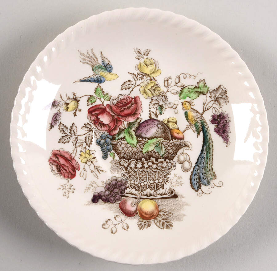 Bird of Paradise Brown Multicolor Saucer for Oversized Cup by Johnson Brothers-1