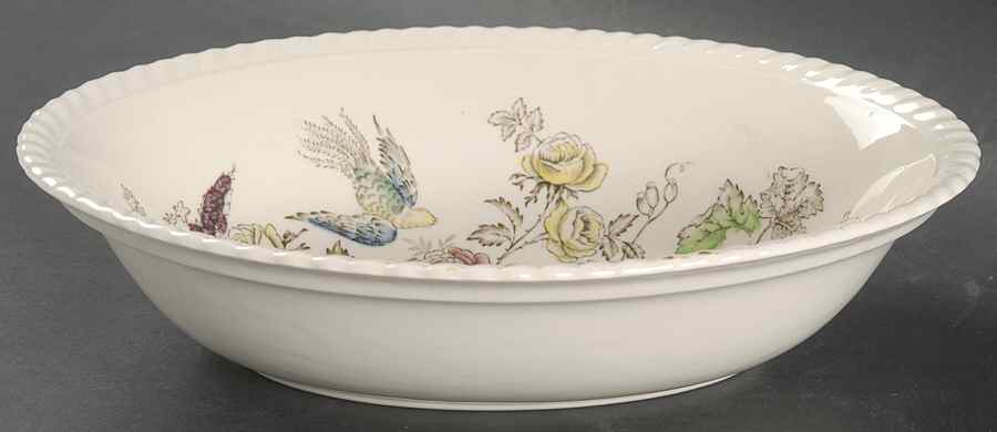 Bird of Paradise Brown Multicolor 9" Oval Vegetable Bowl by Johnson Brothers-1