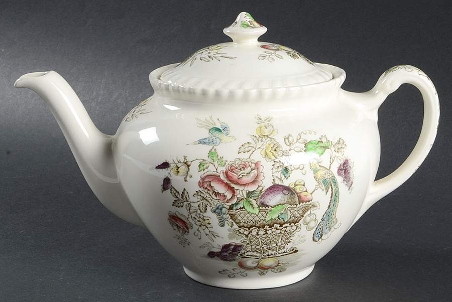 Bird of Paradise Brown Multicolor Teapot & Lid by Johnson Brothers-1