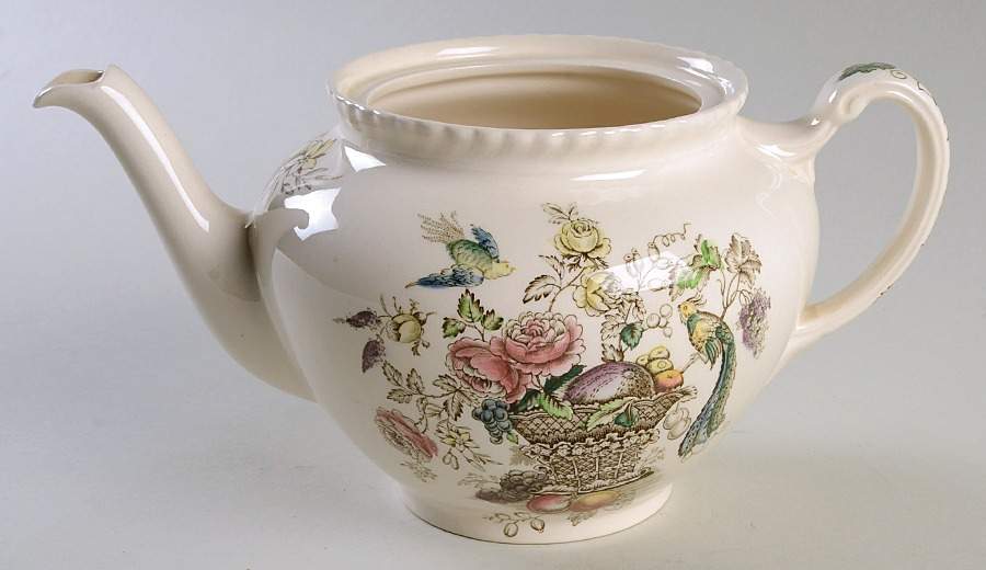 Bird of Paradise Brown Multicolor Teapot No Lid by Johnson Brothers-1