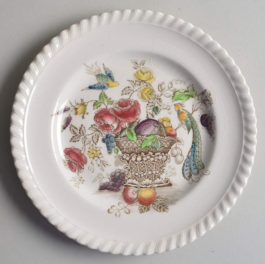 Bird of Paradise Brown Multicolor Dessert/Pie Plate by Johnson Brothers-1