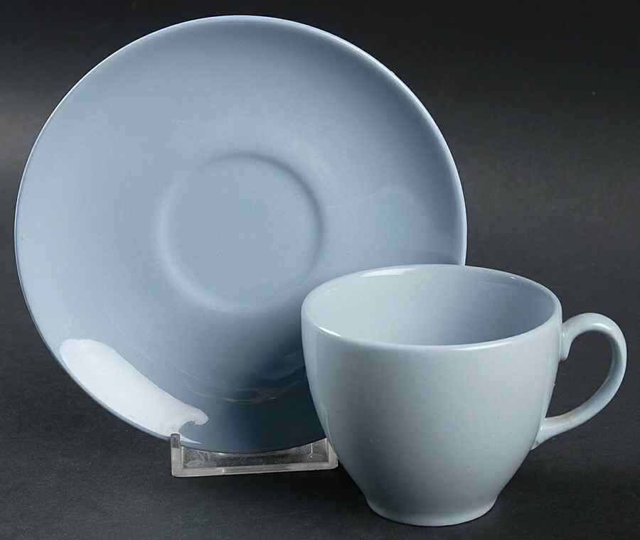 Blue Cloud Flat Demitasse Cup & Saucer Set by Johnson Brothers-1