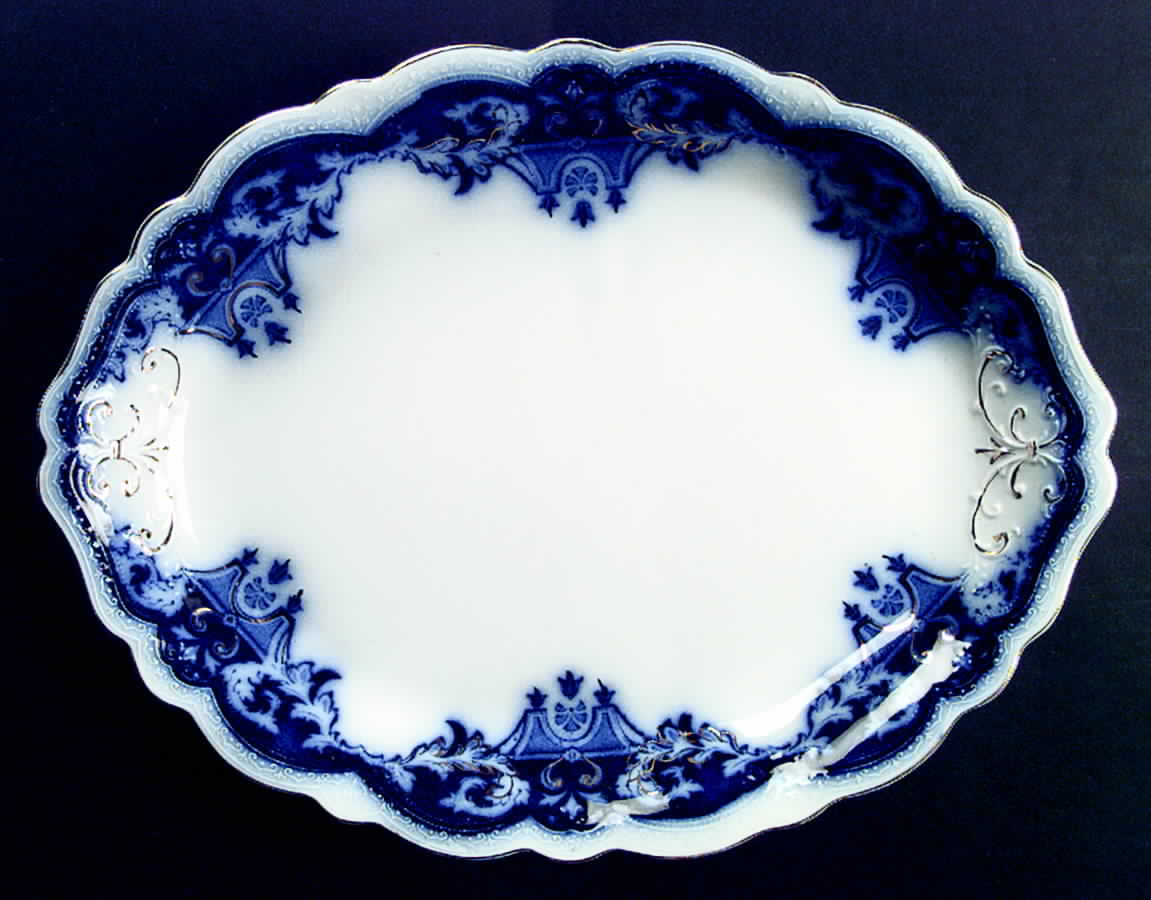 The Blue Danube 15" Oval Serving Platter by Johnson Brothers-1