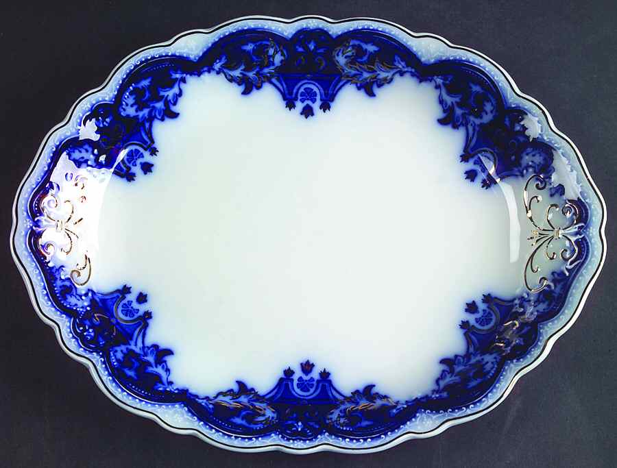 The Blue Danube 10" Oval Serving Platter by Johnson Brothers-1