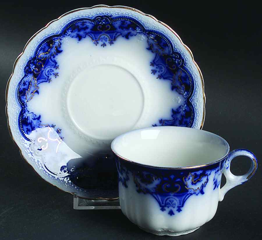 The Blue Danube Flat Cup & Saucer Set by Johnson Brothers-1