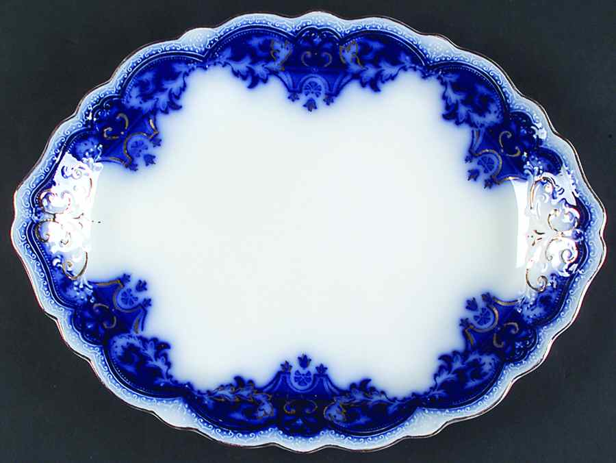 The Blue Danube 14" Oval Serving Platter by Johnson Brothers-1
