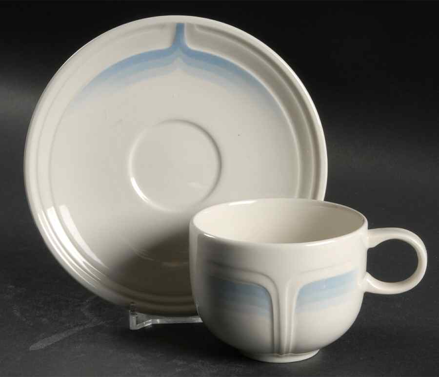 Blue Ice Flat Cup & Saucer Set by Johnson Brothers-1