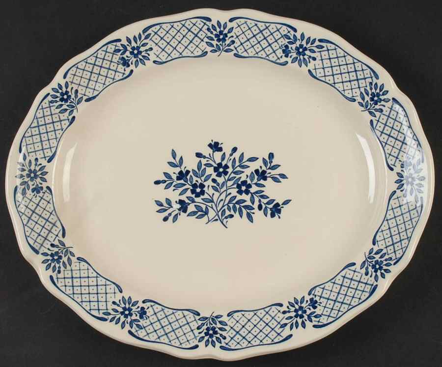Blue Jardin 12" Oval Serving Platter by Johnson Brothers-1