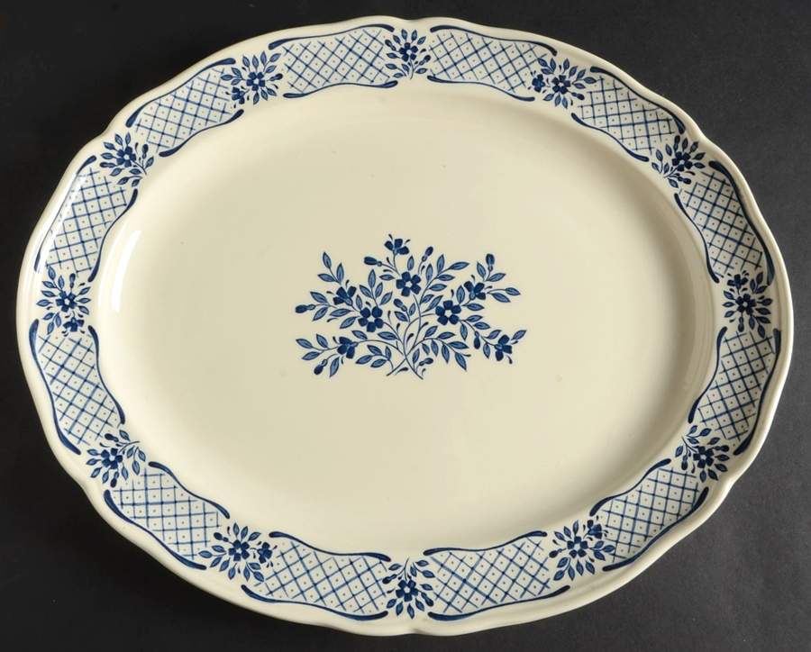 Blue Jardin 14" Oval Serving Platter by Johnson Brothers-1