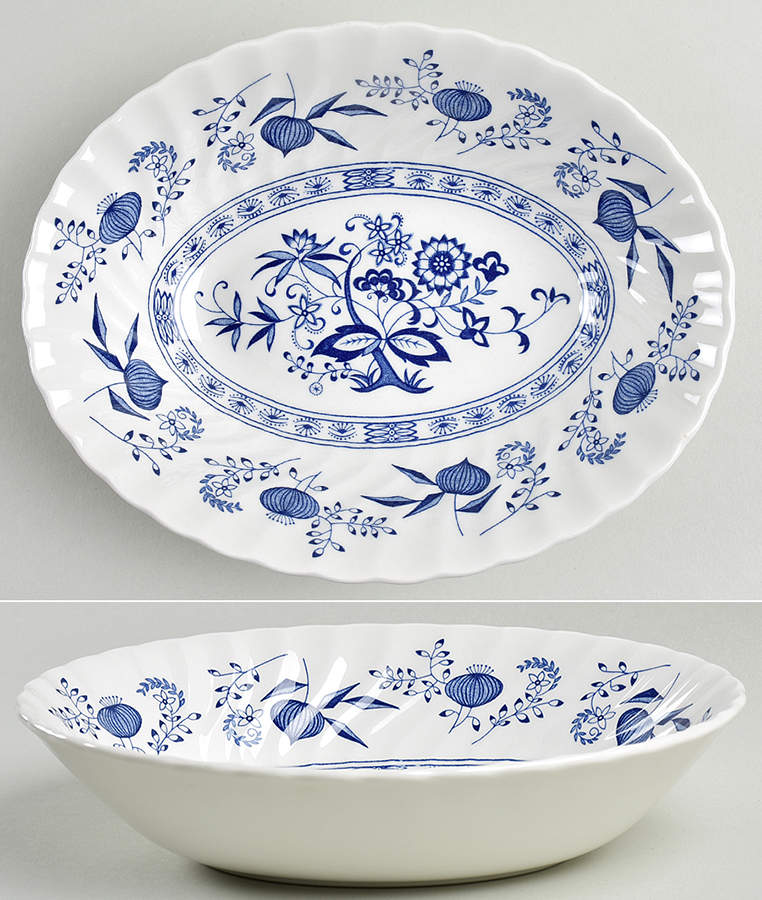 Blue Nordic 8" Oval Vegetable Bowl by Johnson Brothers-1