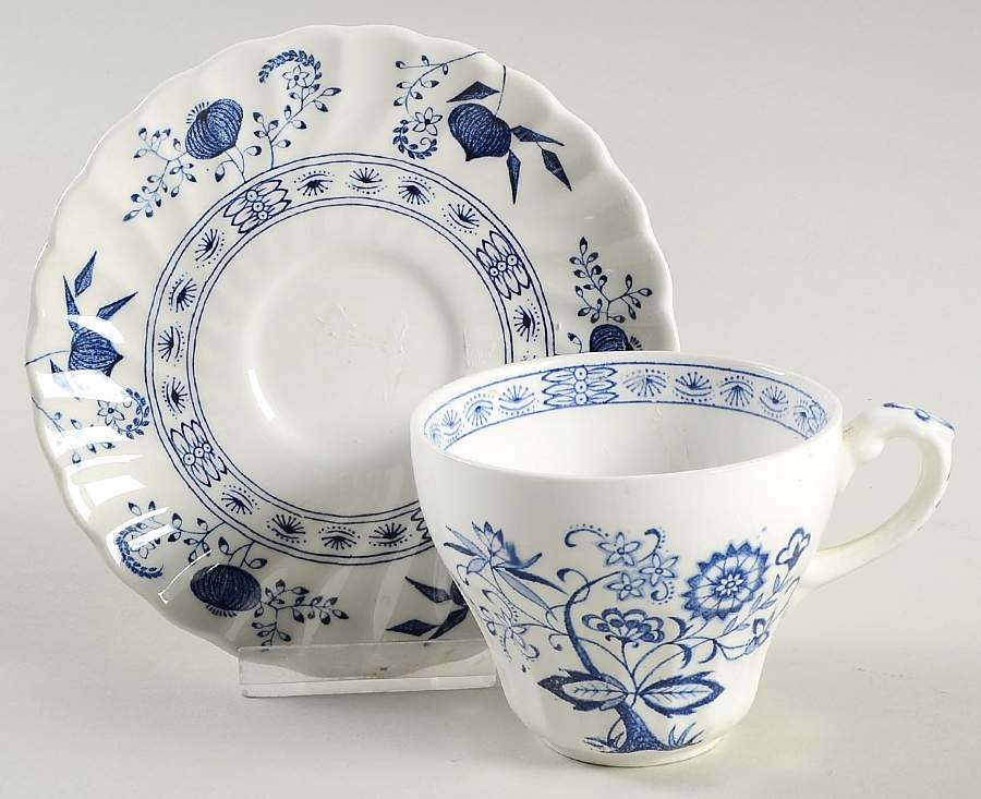 Blue Nordic Flat Cup & Saucer Set by Johnson Brothers-1