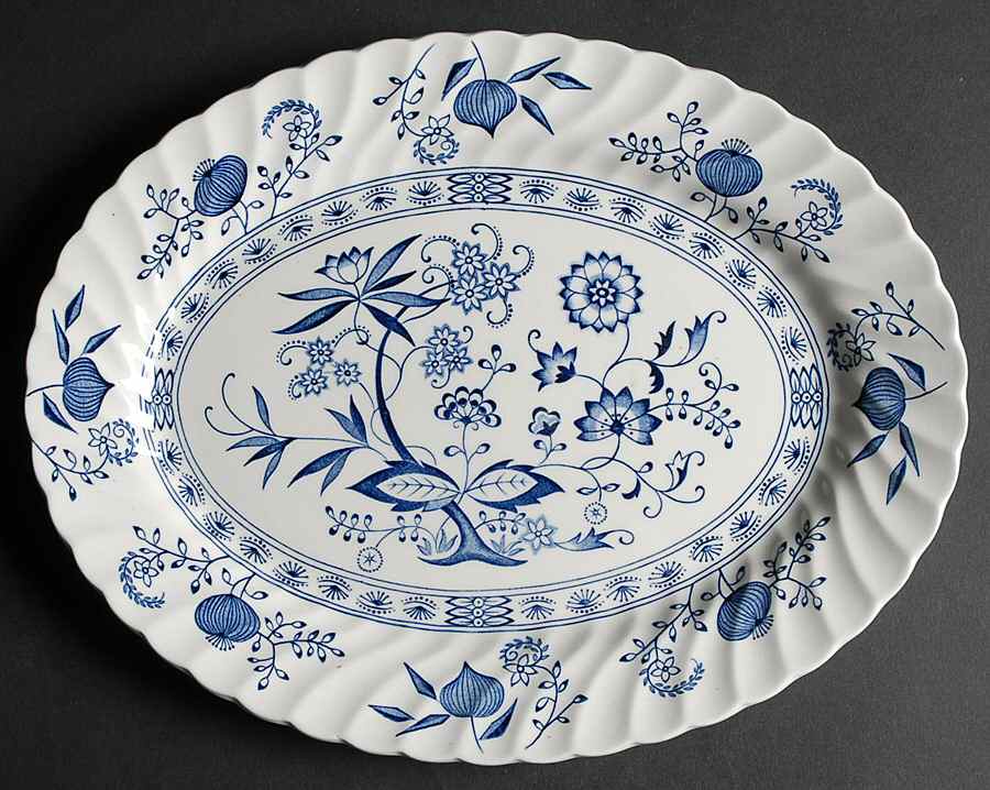 Blue Nordic 12" Oval Serving Platter by Johnson Brothers-1