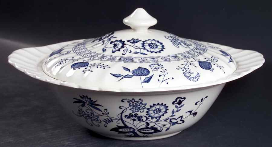 Blue Nordic Round Covered Vegetable by Johnson Brothers-1