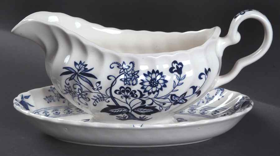 Blue Nordic Gravy Boat & Underplate/Relish by Johnson Brothers-1