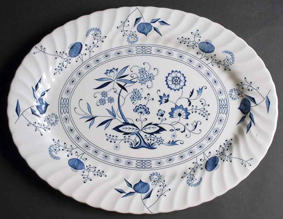 Blue Nordic 15" Oval Serving Platter by Johnson Brothers-1