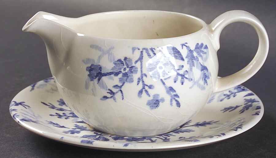 Blue Tapestry Gravy Boat & Underplate/Relish by Johnson Brothers-1