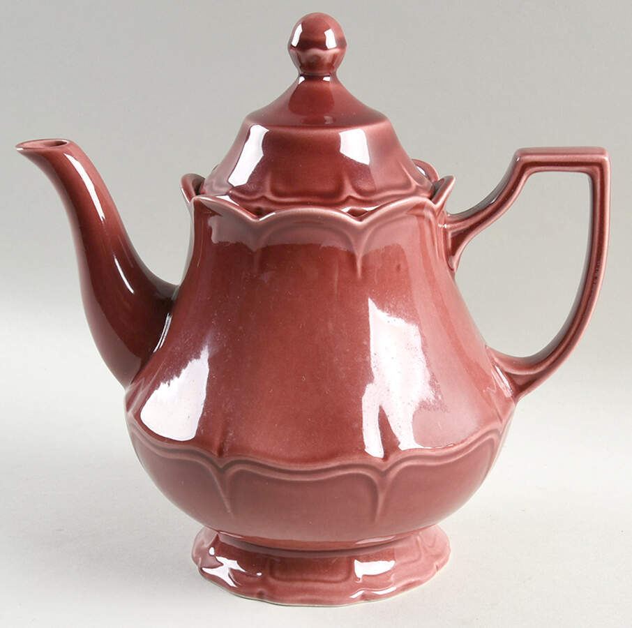 Bordeaux Burgundy Teapot & Lid by Johnson Brothers-1