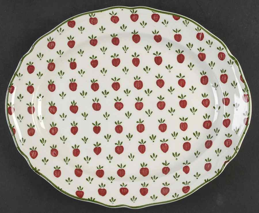 Bordeaux Burgundy 12" Oval Serving Platter by Johnson Brothers-1