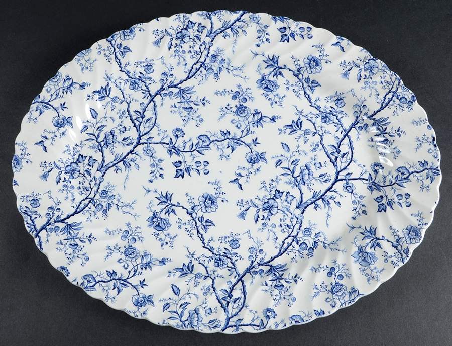 Bradbury Blue 14" Oval Serving Platter by Johnson Brothers-1