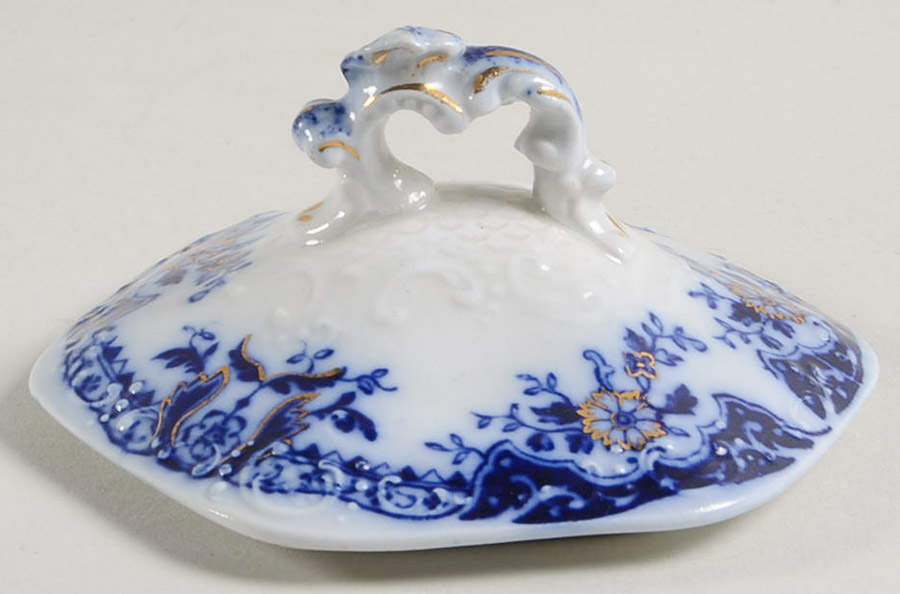 Brooklyn Flow Blue Lid for Sugar Bowl by Johnson Brothers-1