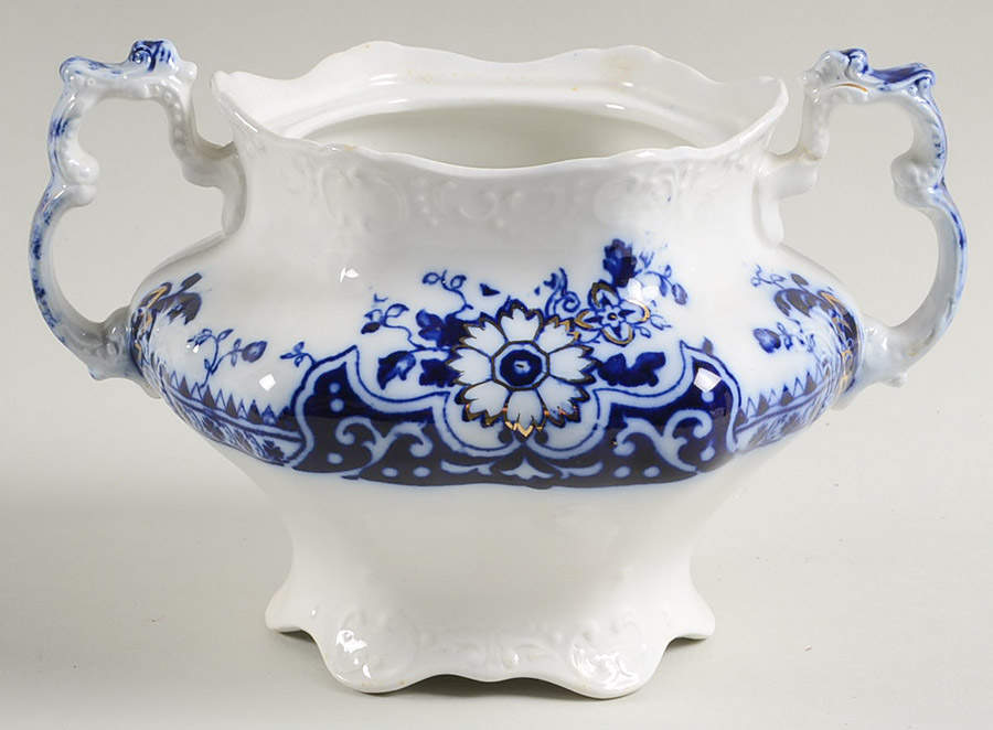 Brooklyn Flow Blue Sugar Bowl No Lid by Johnson Brothers-1