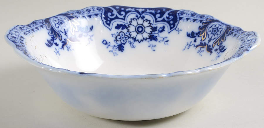 Brooklyn Flow Blue 9" Round Vegetable Bowl by Johnson Brothers-1