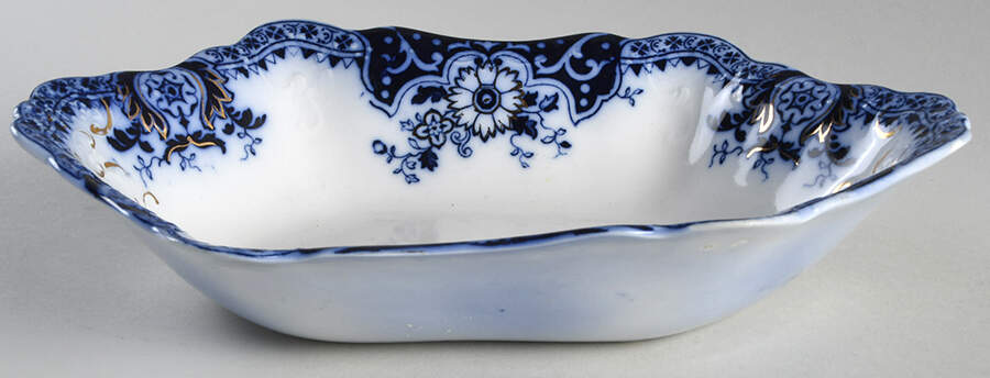 Brooklyn Flow Blue 10" Oval Vegetable Bowl by Johnson Brothers-1