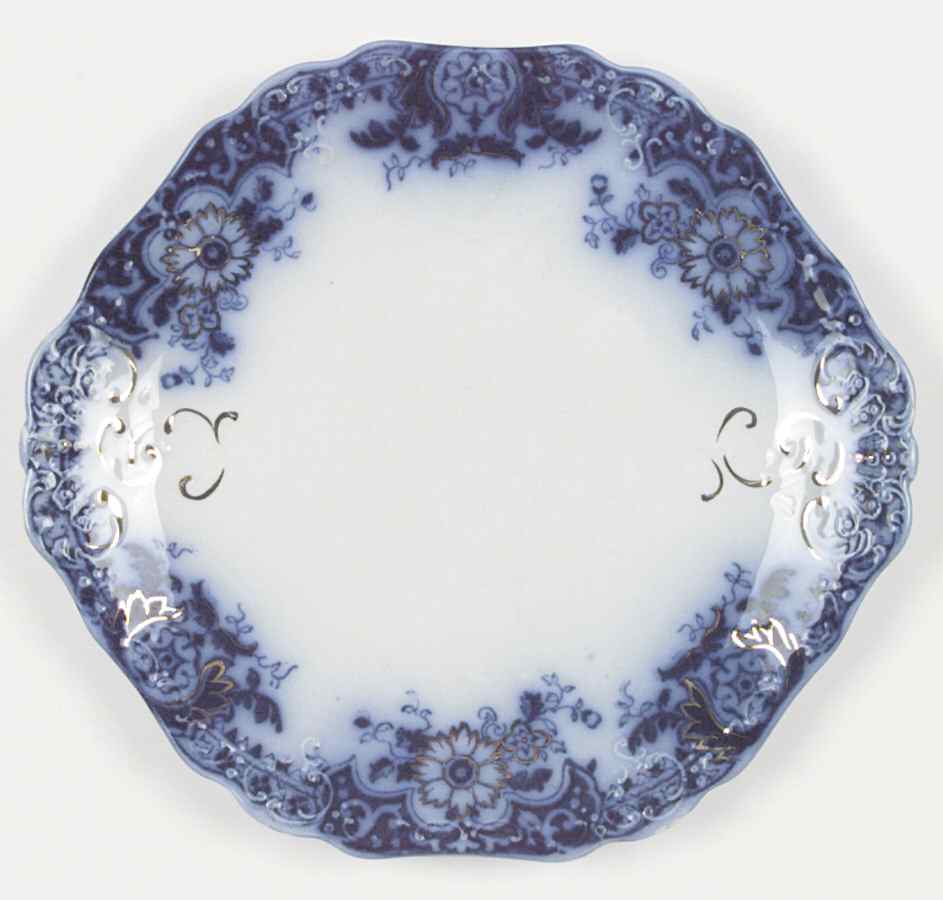 Brooklyn Flow Blue Handled Cake Plate by Johnson Brothers-1