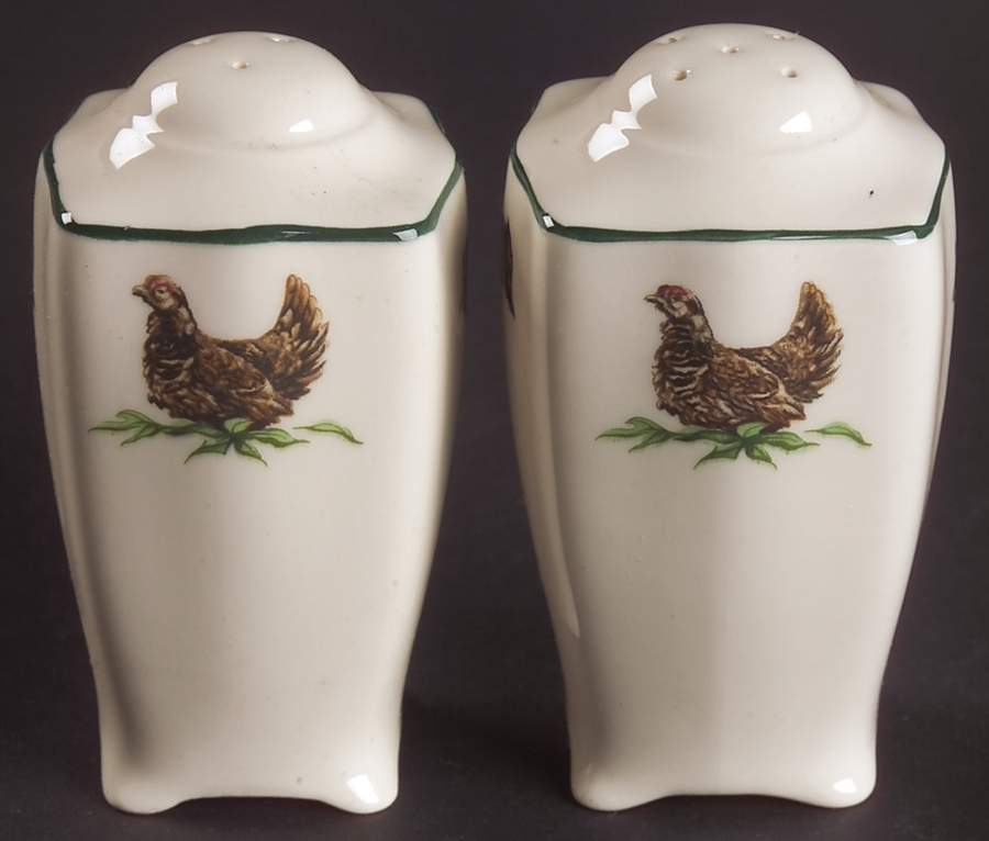 Brookshire (Made in England, Earthenware) Salt & Pepper Set by Johnson Brothers-1