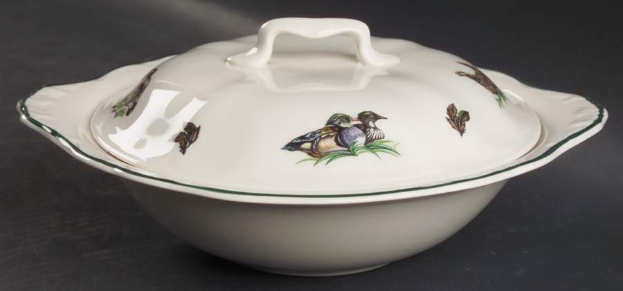 Brookshire (Made in England, Earthenware) Round Covered Vegetable by Johnson Brothers-1