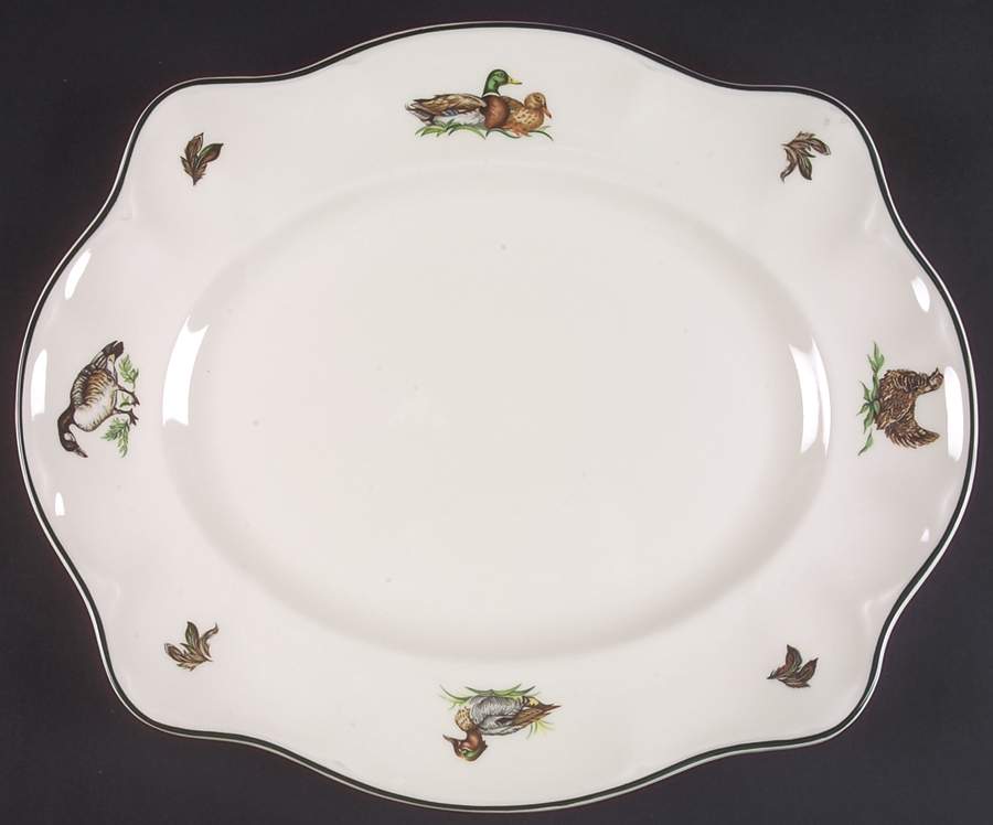 Brookshire (Made in England, Earthenware) 15" Oval Serving Platter by Johnson Brothers-1