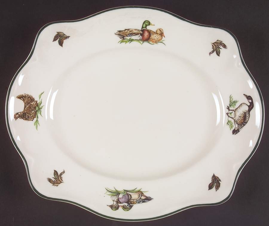 Brookshire (Made in England, Earthenware) 11" Oval Serving Platter by Johnson Brothers-1