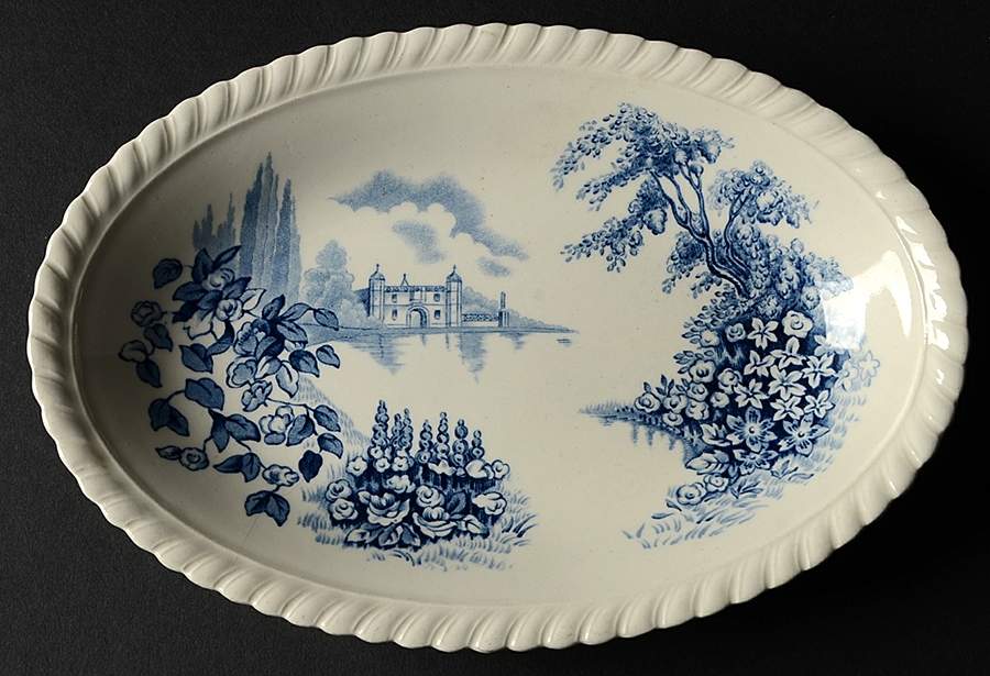Castle On The Lake Blue Relish/Gravy Underplate by Johnson Brothers-1