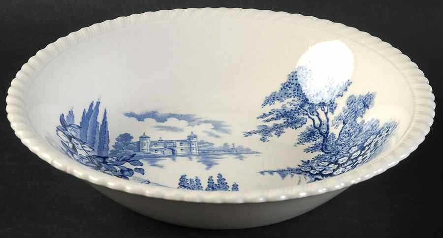 Castle On The Lake Blue Coupe Soup Bowl by Johnson Brothers-1
