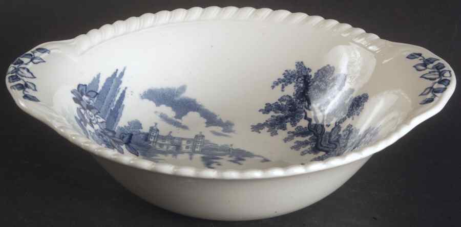 Castle On The Lake Blue Lugged Cereal Bowl by Johnson Brothers-1
