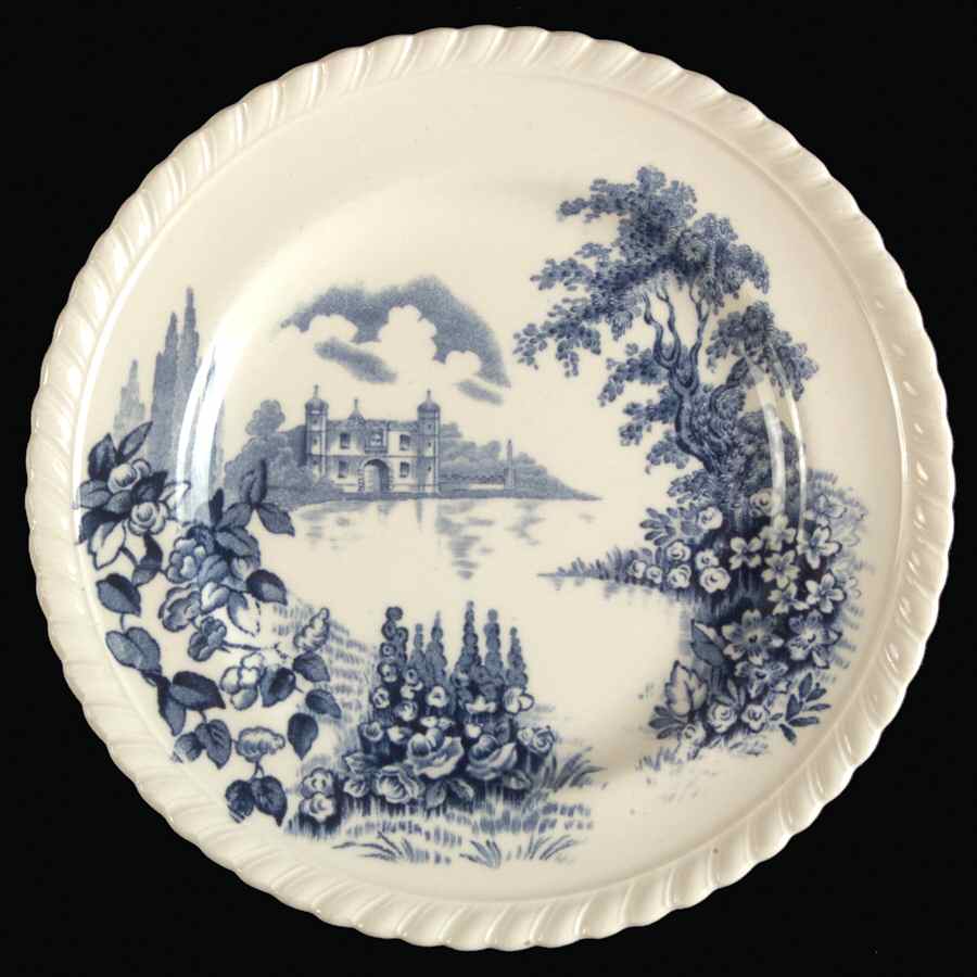 Castle On The Lake Blue Bread & Butter Plate by Johnson Brothers-1