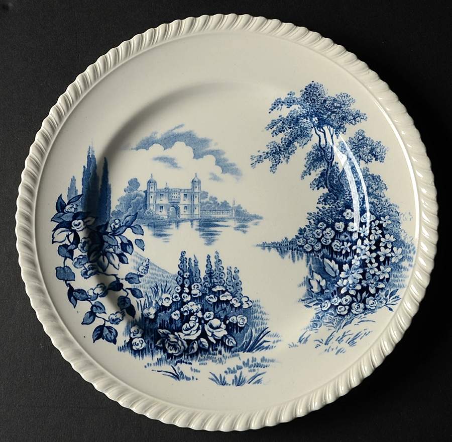 Castle On The Lake Blue Luncheon Plate by Johnson Brothers-1