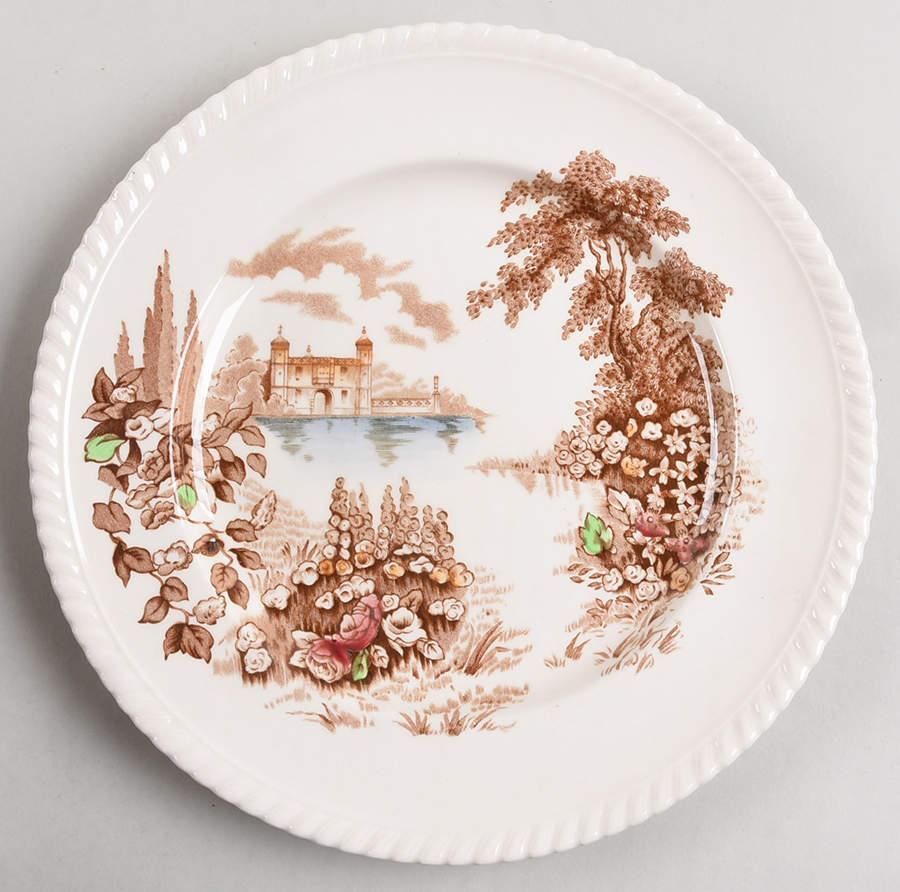 Castle On The Lake Brown Multicolor Dinner Plate by Johnson Brothers-1