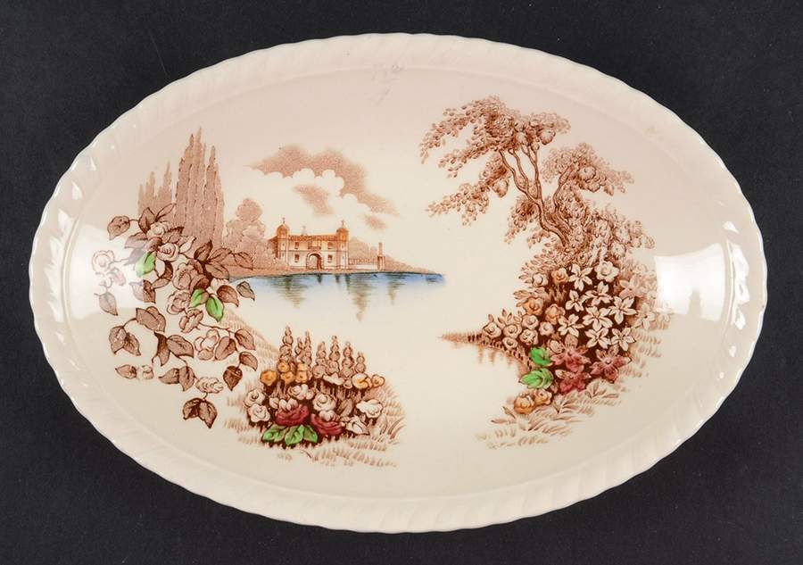 Castle On The Lake Brown Multicolor Relish/Gravy Underplate by Johnson Brothers-1
