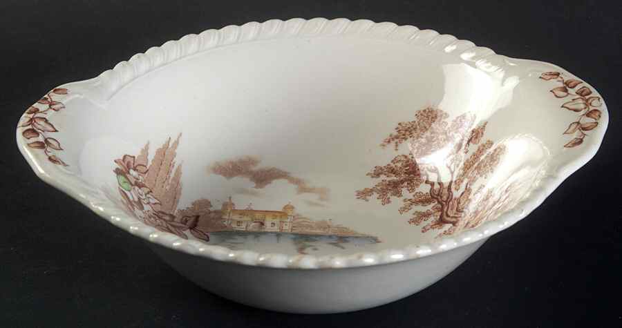Castle On The Lake Brown Multicolor Lugged Cereal Bowl by Johnson Brothers-1