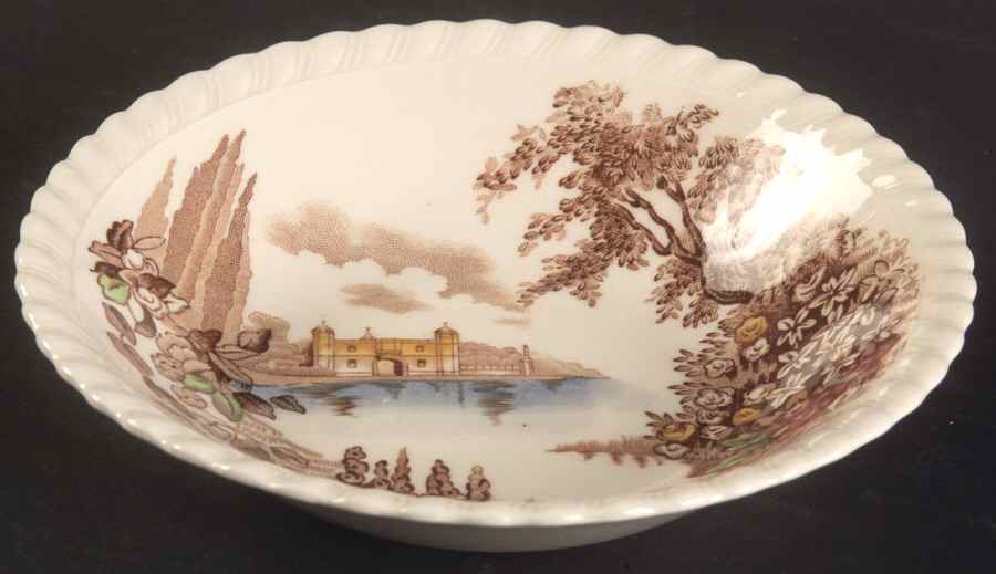 Castle On The Lake Brown Multicolor Fruit/Dessert (Sauce) Bowl by Johnson Brothers-1