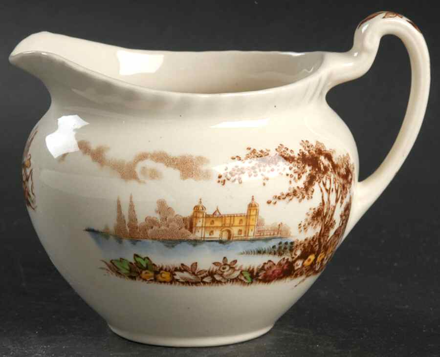 Castle On The Lake Brown Multicolor Creamer by Johnson Brothers-1