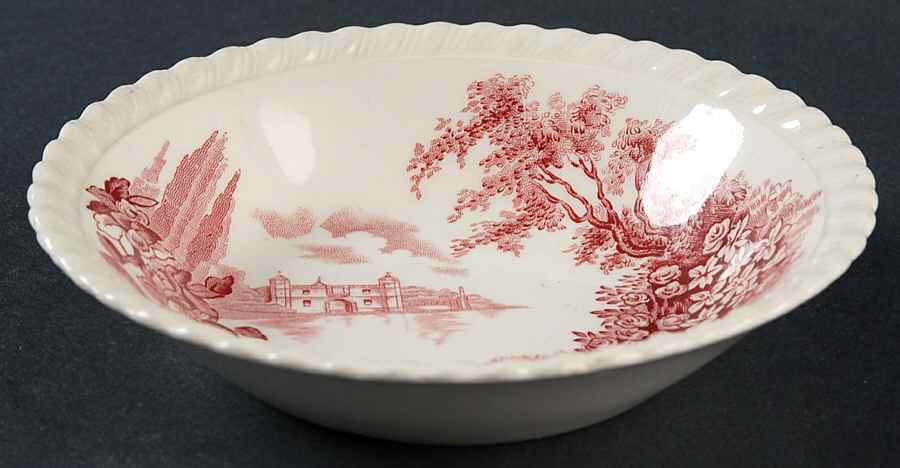 Castle On The Lake Pink Red Fruit/Dessert (Sauce) Bowl by Johnson Brothers-1