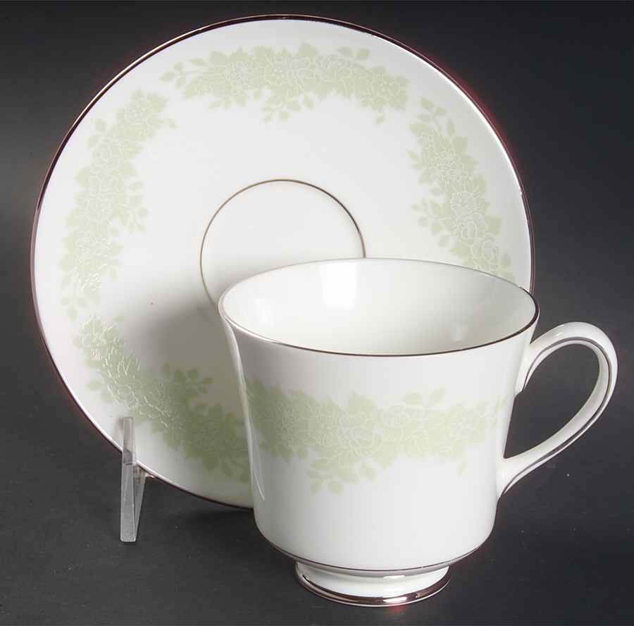 Cameo Footed Cup & Saucer Set by Johnson Brothers-1