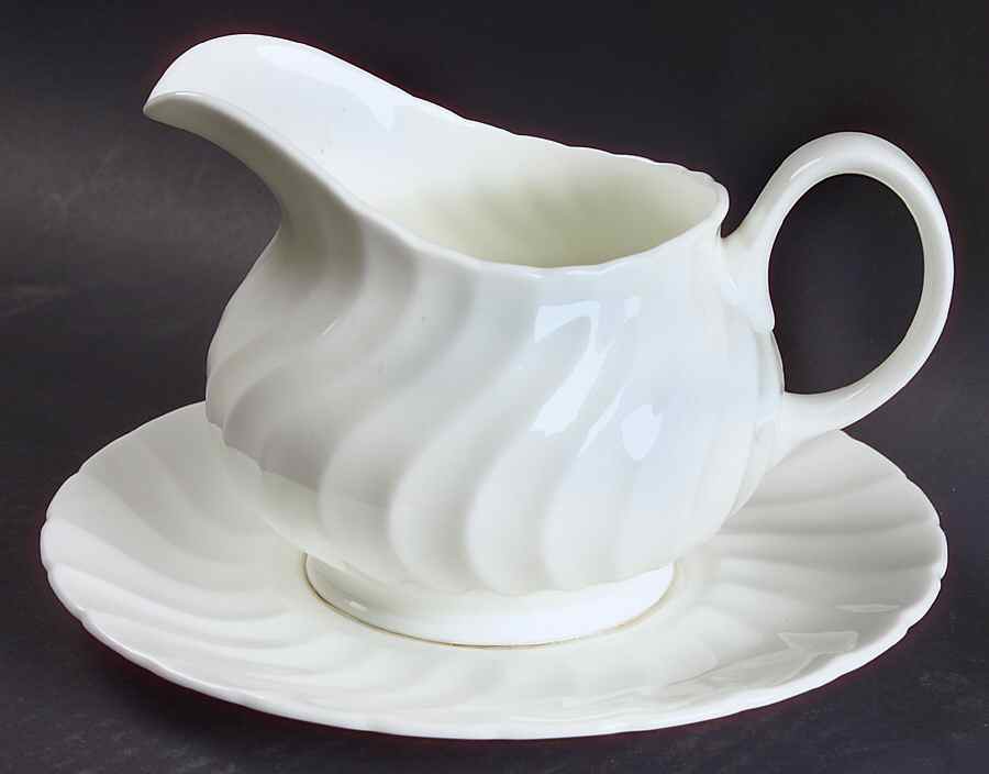 Canterbury (Bone China) Gravy Boat with Attached Underplate by Johnson Brothers-1