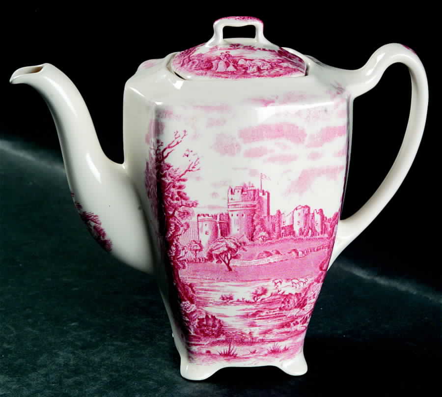 Castle Story Pink Coffee Pot & Lid by Johnson Brothers-1