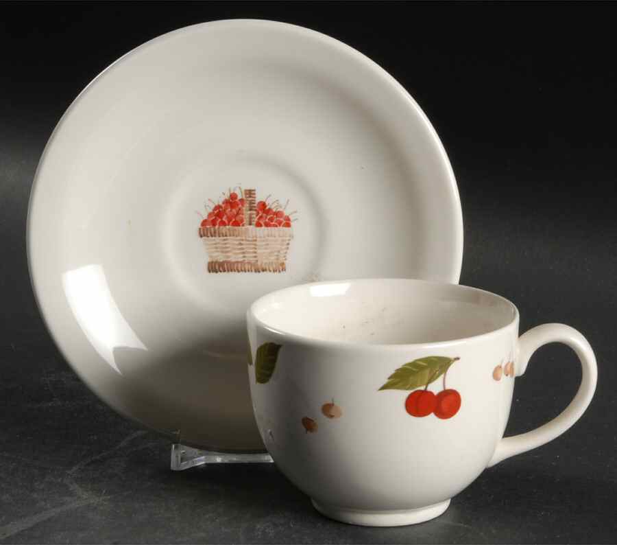 Cerise Flat Cup & Saucer Set by Johnson Brothers-1