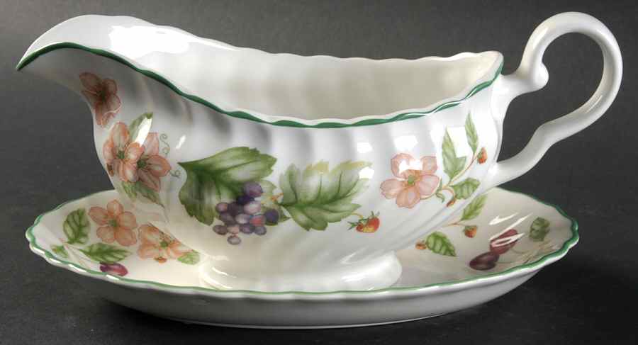 Cherry Blossom Gravy Boat & Underplate/Relish by Johnson Brothers-1